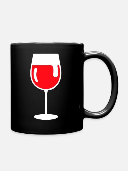 Glas Rotwein - Tasse einfarbig - Schwarz