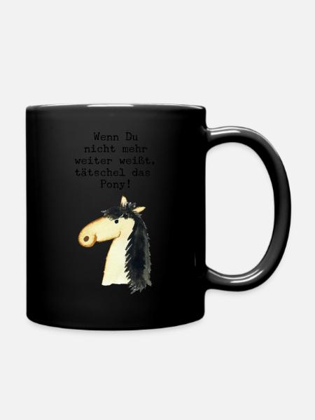 Tätschel das Pony - Tasse einfarbig - Schwarz