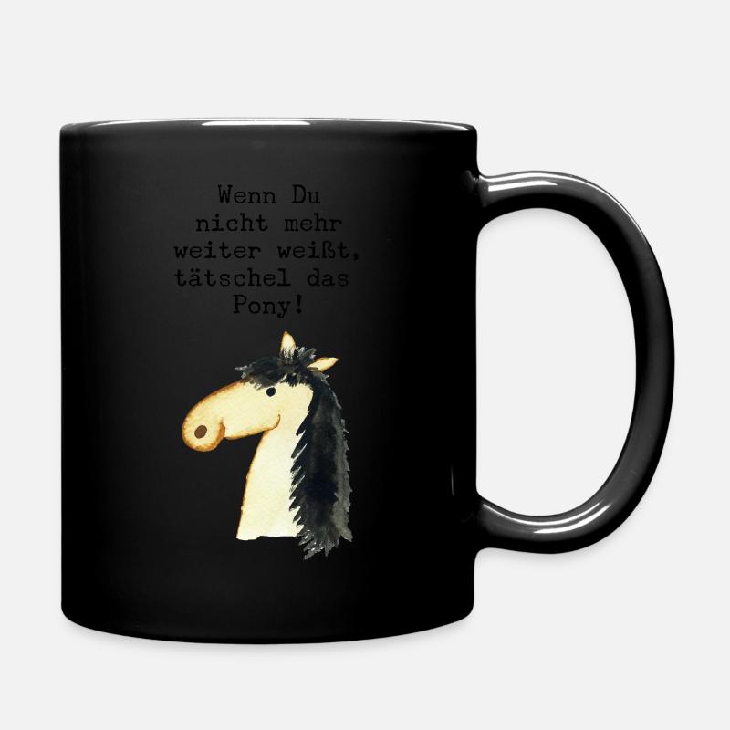 Tätschel das Pony - Tasse einfarbig - Schwarz