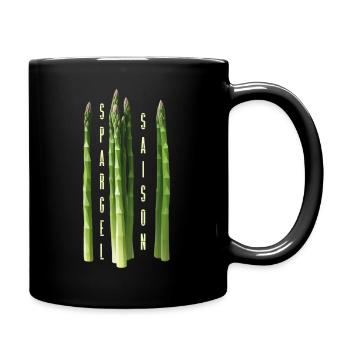 Grüner Spargel Spargel Saison Spargelsaison Bauern - Tasse einfarbig - Schwarz - Rechts