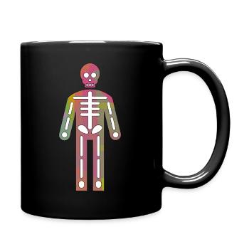 Skelett - Tasse einfarbig - Schwarz - Rechts