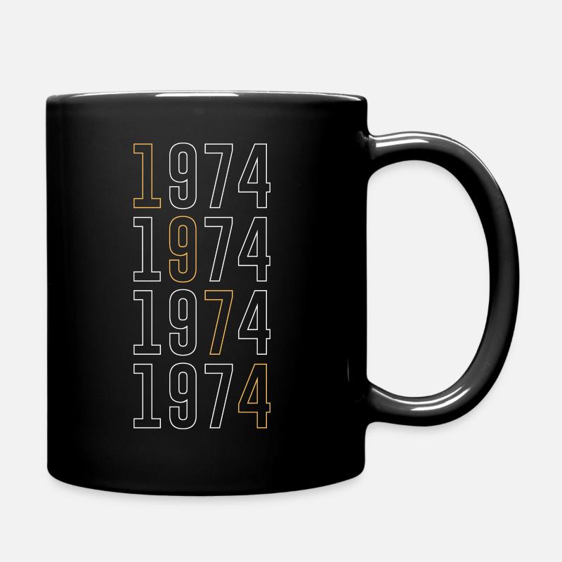 1974 Geburtstagsdesign - 50 Jahre - Tasse einfarbig - Schwarz