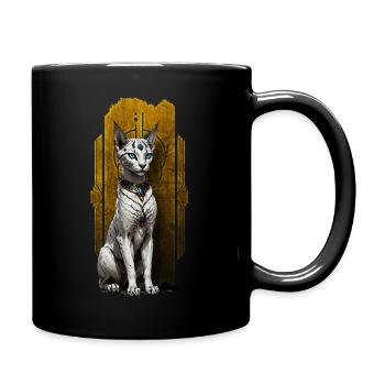 Bastet's Watchful Majesty: Protector of the Divine - Full Colour Mug - black - Right