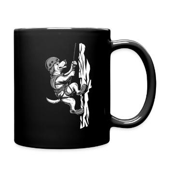 Kletternder Hund - Tasse einfarbig - Schwarz - Rechts