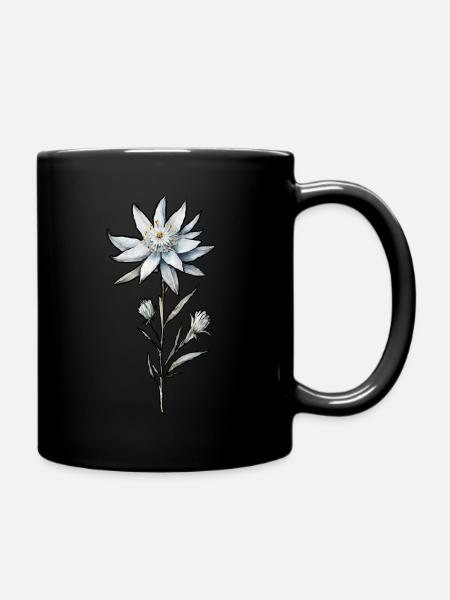 Edelweiß - Tasse einfarbig - Schwarz