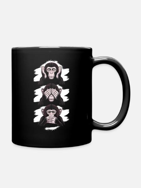 3 Singes - Mug uni - noir
