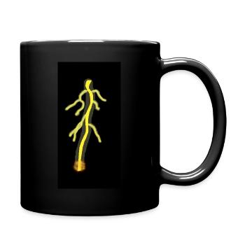 Foudre jaune - Mug uni - noir - Droite