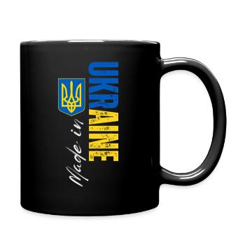 Made in Ukraine, ich liebe die Ukraine - Tasse einfarbig - Schwarz - Rechts