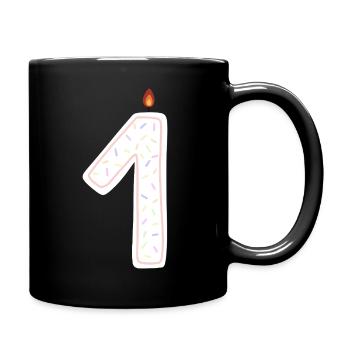Festliche Kerze mit Streuseln Design - Tasse einfarbig - Schwarz - Rechts