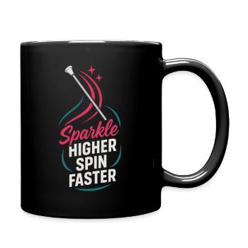 Baton Twirler Majorette Captain Squad Club - Full Colour Mug - black - Right