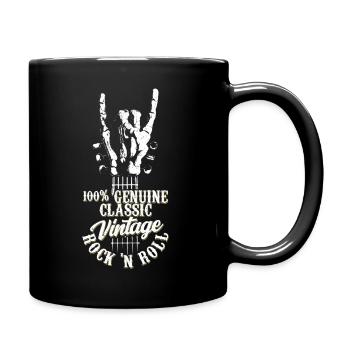 100% Genuine Classic Vintage Rock 'n Roll Music - Full Colour Mug - black - Right
