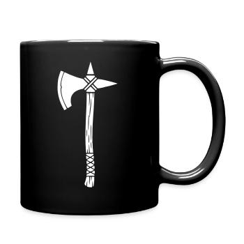 Wikinger Axt Krieger Mittelalter Vektor - Tasse einfarbig - Schwarz - Rechts