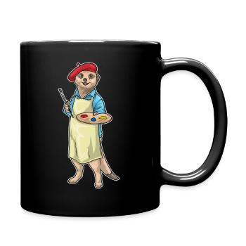 Peinture au pinceau peintre de suricates - Mug uni - noir - Droite