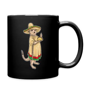 Erdmännchen Taco - Tasse einfarbig - Schwarz - Rechts