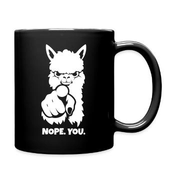 Alpaga vous pointe du doigt – non. Toi. - Mug uni - noir - Droite