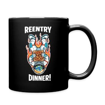 Astronaut Pizza Humor Space Reentry - Full Colour Mug - black - Right