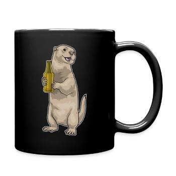 Otter Flasche Bier - Tasse einfarbig - Schwarz - Rechts