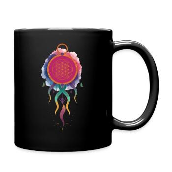 Spiritualität Heilige Geometrie Lotusblume Zen - Tasse einfarbig - Schwarz - Rechts