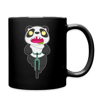 Panda Halloween Fahrrad - Tasse einfarbig - Schwarz - Rechts
