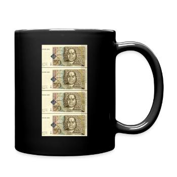 50, handgezeichnete 50er DM Scheine - Tasse einfarbig - Schwarz - Rechts