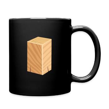 Milled block of wood upright - Full Colour Mug - black - Right