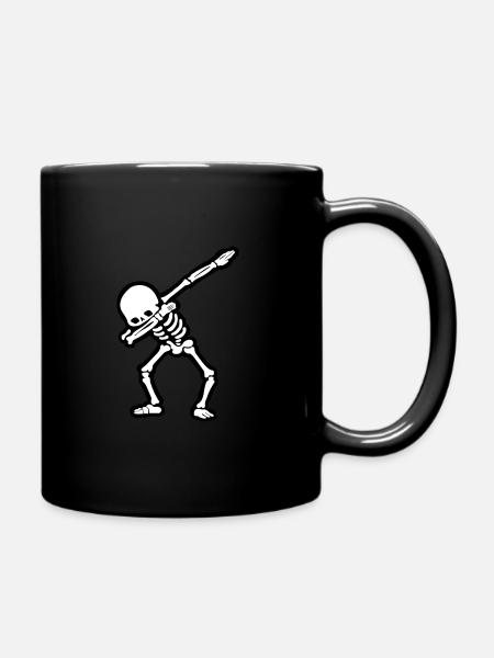 skull dabbing 02 - Full Colour Mug - black