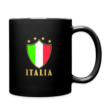 Italia Fußball - Tasse einfarbig - Schwarz - Rechts
