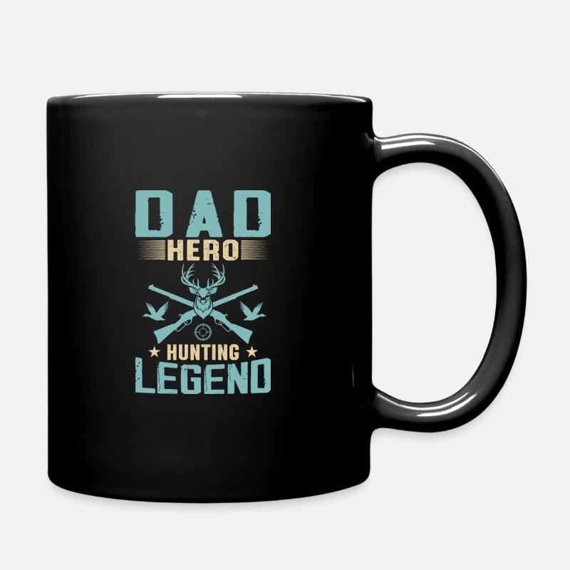 Dad Hero Jagdlegende - Tasse einfarbig - Schwarz