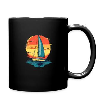 Conception de voilier - Mug uni - noir - Droite