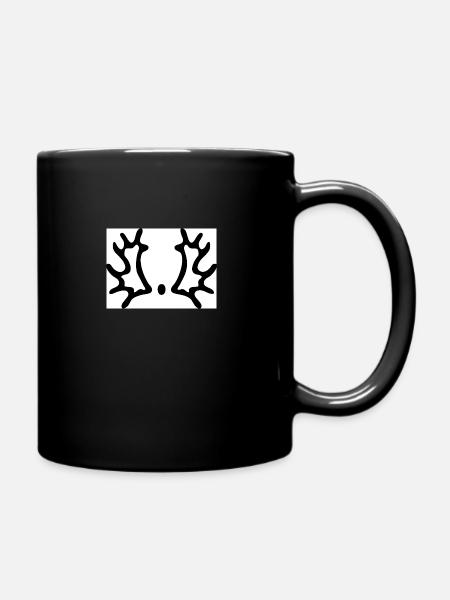 Trakehner Brandzeichen Elchschaufel - Tasse einfarbig - Schwarz