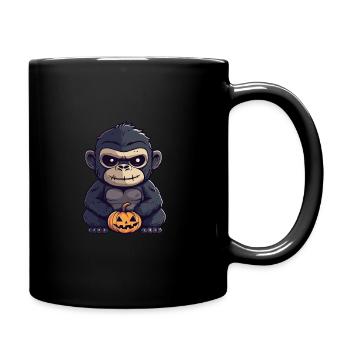 Gorilla Halloween Funny Zombie - Full Colour Mug - black - Right