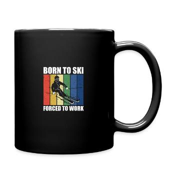Born to Ski - Tasse einfarbig - Schwarz - Rechts