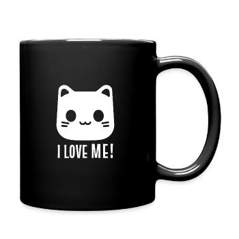 Kawaii Cat | I Love Me! - Full Colour Mug - black - Right