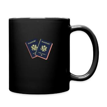 Travel Buddies – Reisepass Design - Tasse einfarbig - Schwarz - Rechts