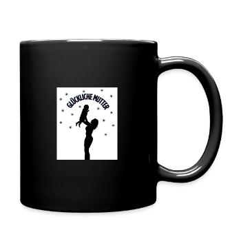 Glückliche Mama – Liebe pur - Tasse einfarbig - Schwarz - Rechts