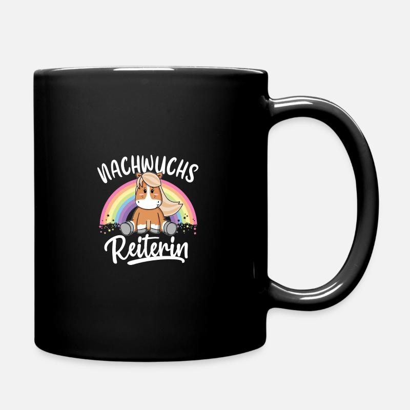 Nachwuchs Reiterin - Baby Kind Geschenk Pferd - Tasse einfarbig - Schwarz