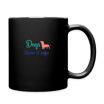 Dogs Books and Coffee, Dog Tshirt, Dog Mom, - Mug uni - noir - Droite