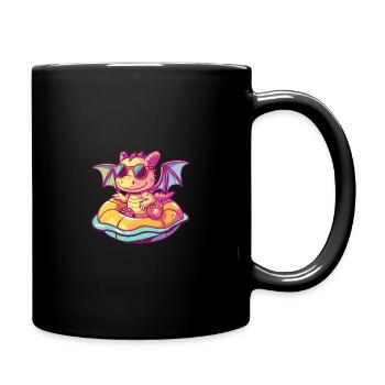 Drache Comic Cool - Tasse einfarbig - Schwarz - Rechts