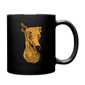 Whippet Greyhound - Tasse einfarbig - Schwarz - Rechts