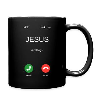 Jesus is Calling Phone Funny Gift - Full Colour Mug - black - Right