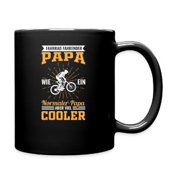 Fahrrad Papa | Lustiges Vater Vatertag Geschenk - Tasse einfarbig - Schwarz - Rechts