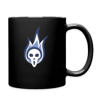 Schädelflamme - Schädel in Flammen - Tasse einfarbig - Schwarz - Rechts