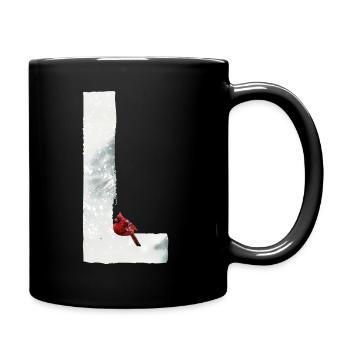 L– decorative character – winter - Full Colour Mug - black - Right