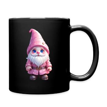 Pinker Weihnachtswichtel mit Zipfelmütze - Tasse einfarbig - Schwarz - Rechts