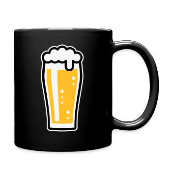 Bierglas (Bier / Willibecher / 3C) - Tasse einfarbig - Schwarz - Rechts