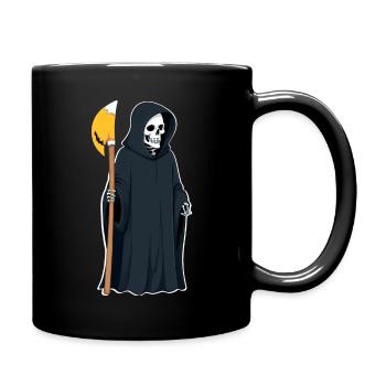 Sensenmann Sense Gevatter Tod - Tasse einfarbig - Schwarz - Rechts