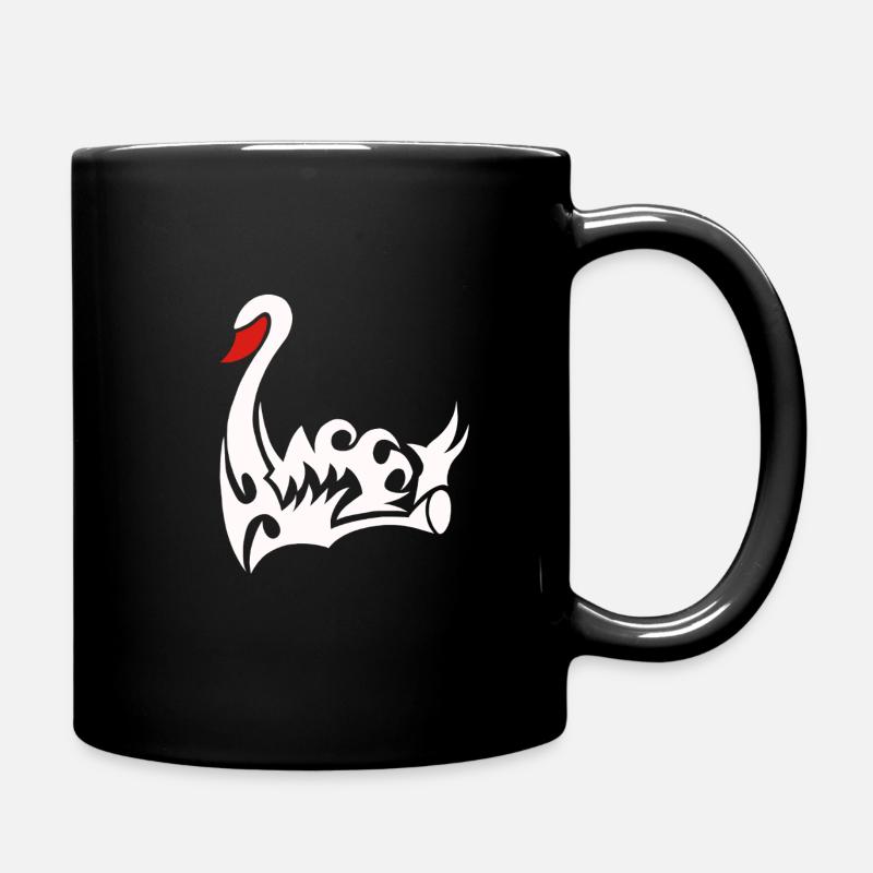 Swan w - Full Colour Mug - black