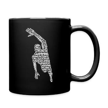 Schwimmen Schwimmsport Typografie Herren Schwimmer - Tasse einfarbig - Schwarz - Rechts