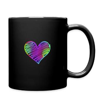 Heart rainbow - Full Colour Mug - black - Right