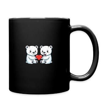 Couple d’ours polaires Saint-Valentin - Mug uni - noir - Droite